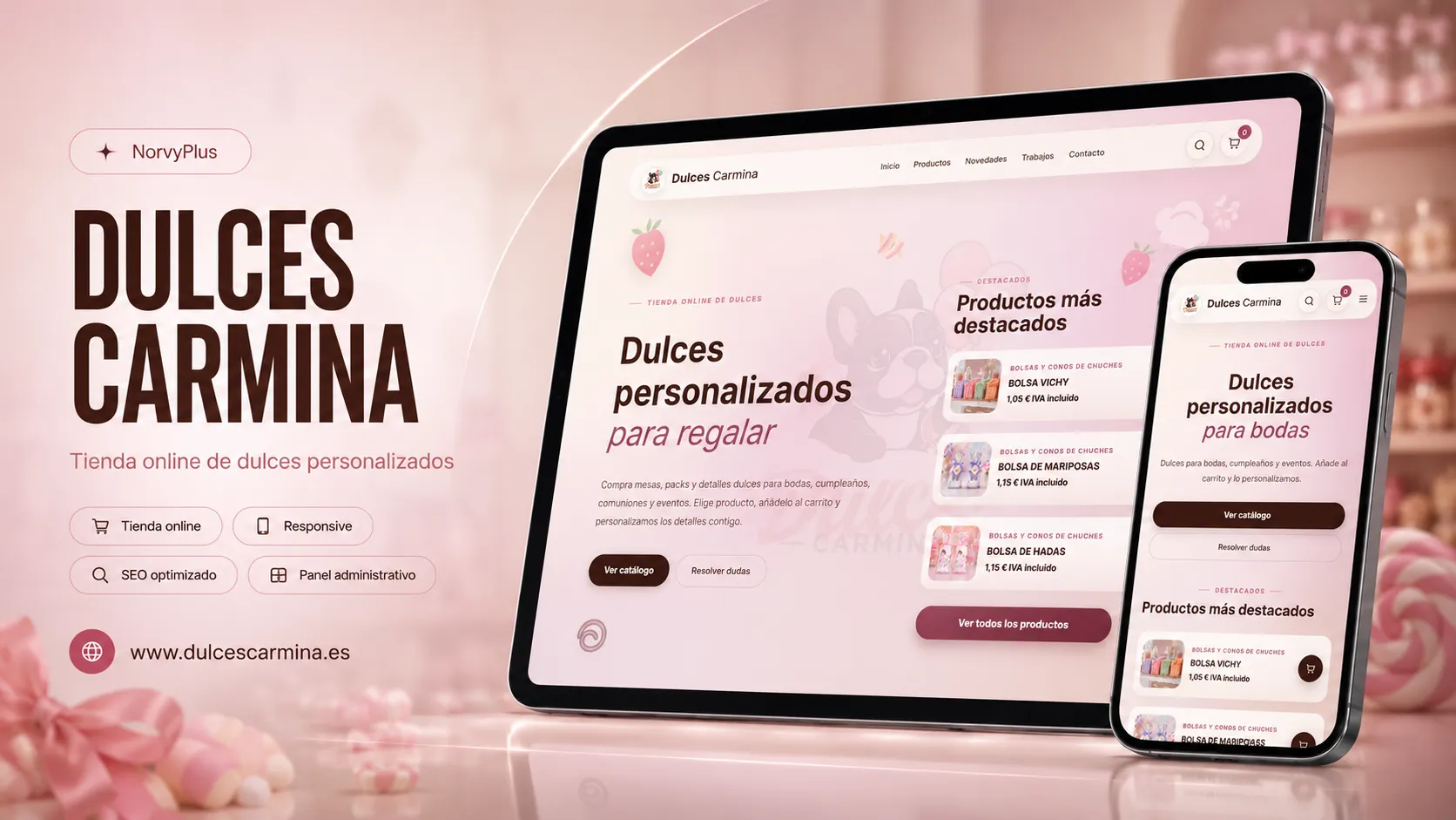 Captura del proyecto Dulces Carmina